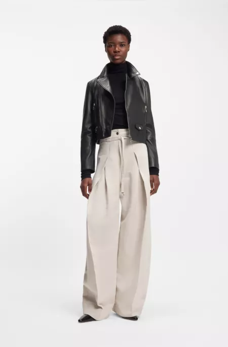 Blouson de motard Regular en cuir