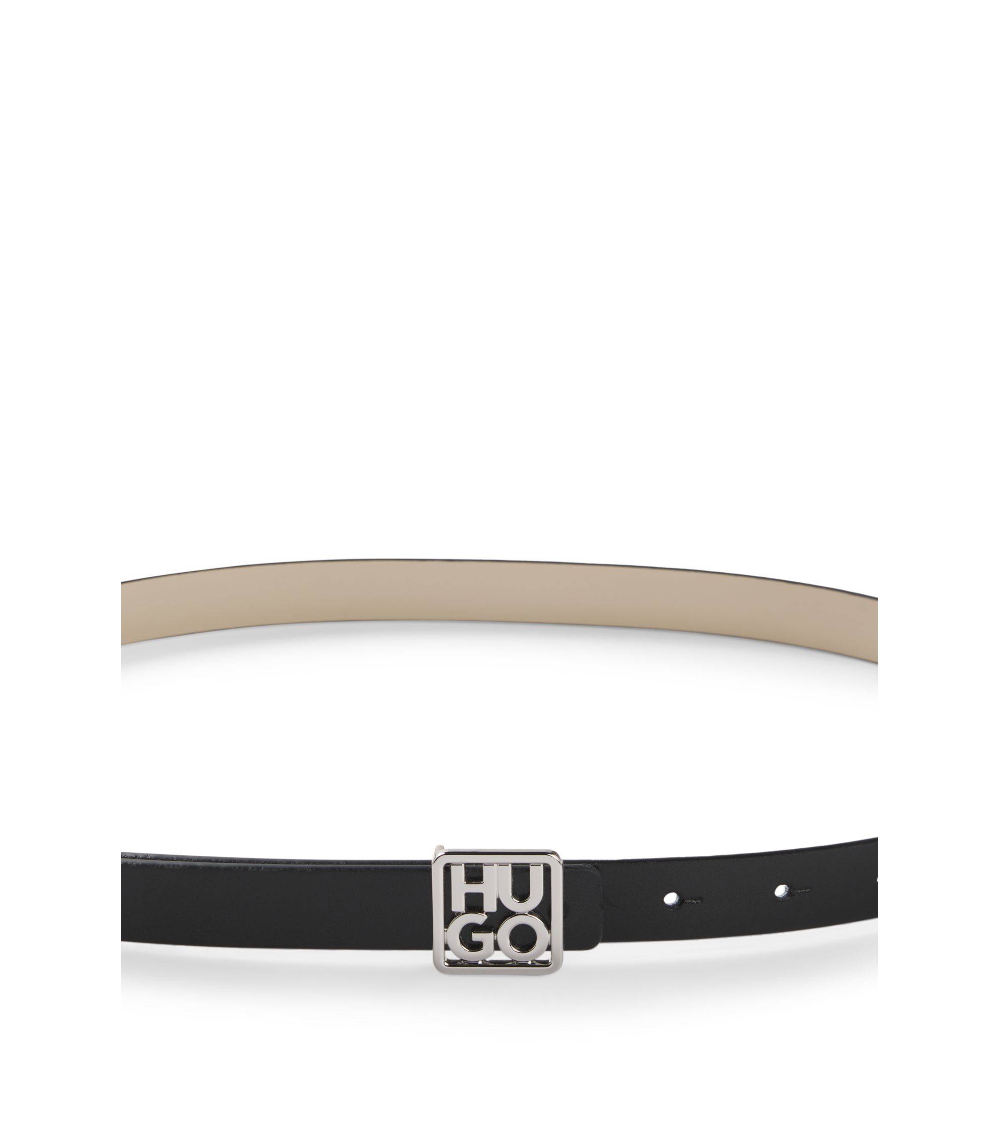 Cintura Reversibile Hugo Boss Uomo - Fibbia B Nero/Bianco - Taglia Unica Tagliabile A Misura - Foto 2
