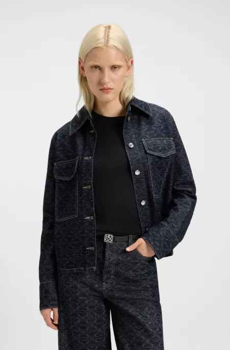 Italian-leather reversible belt with stacked-logo buckle