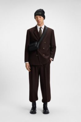 Chelsea Boots aus Leder mit Stack-Logo, Schwarz