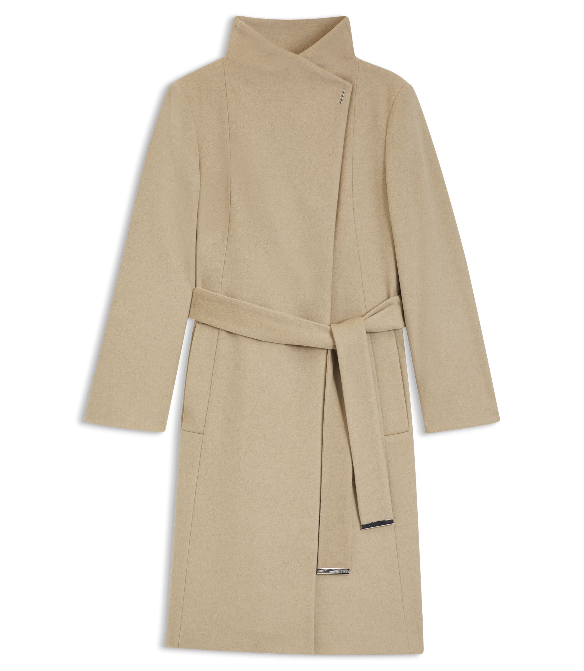 BOSS - Belted formal coat in virgin wool and cashmere - Light Beige