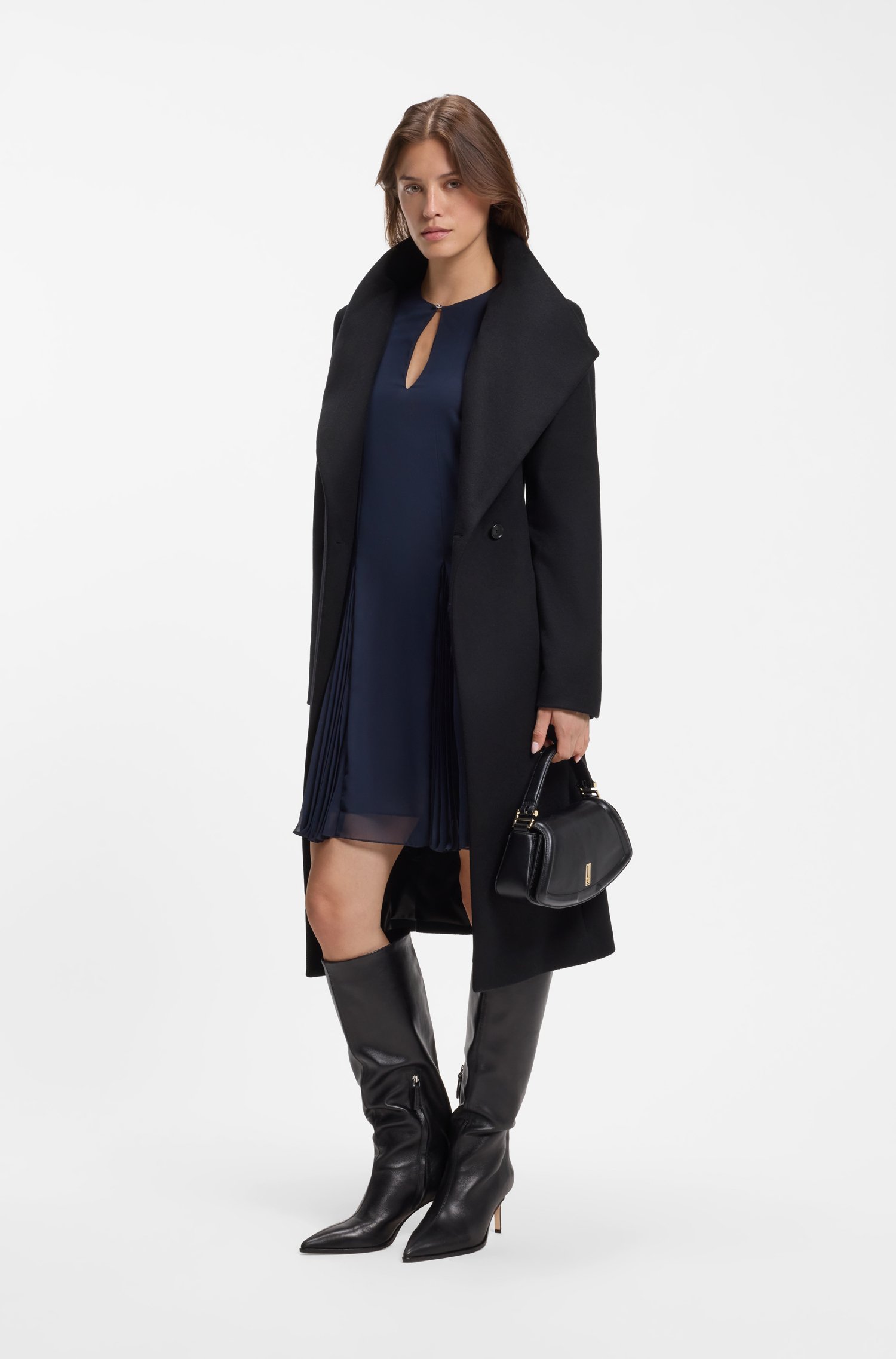 Boss Belted formal coat in virgin wool and cashmere kappor & rockar dam – bild 2