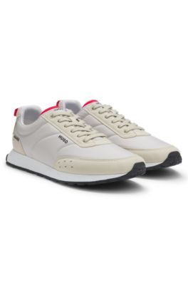Retro-inspired trainers with faux suede, Light Grey