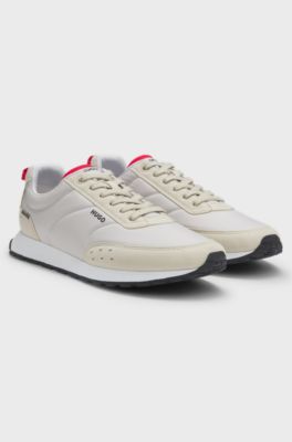 Retro-inspired trainers with faux suede, Light Grey
