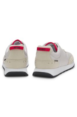 Retro-inspired trainers with faux suede, Light Grey