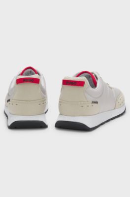 Retro-inspired trainers with faux suede, Light Grey