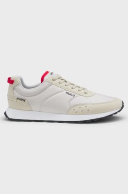 Retro-inspired trainers with faux suede, Light Grey