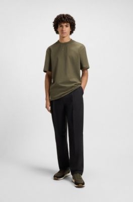 Retro-inspired trainers with faux suede, Khaki