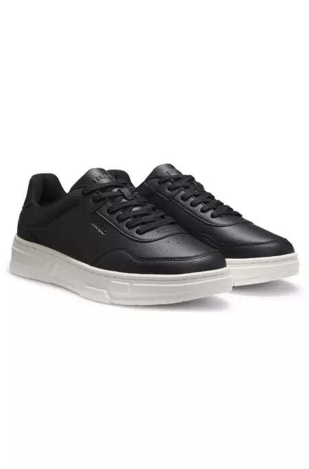 Faux-leather trainers with zigzag detailing