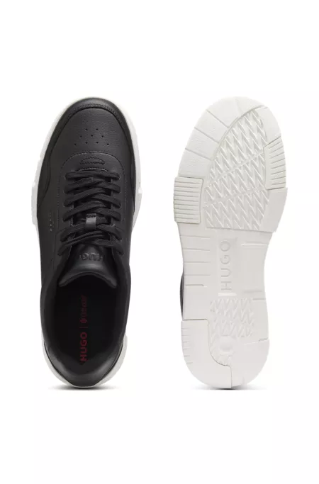 Faux-leather trainers with zigzag detailing