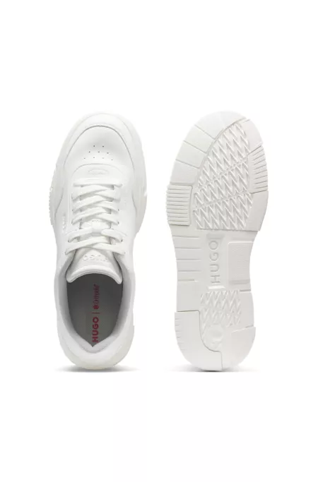Faux-leather trainers with zigzag detailing