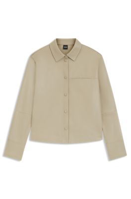 Regular-fit jacket in nappa leather, Light Beige