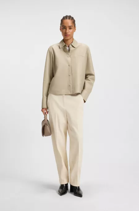 Regular-fit jacket in nappa leather