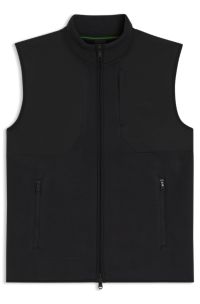 Relaxed-fit gilet with sherpa fleece, Black