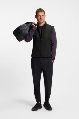 Relaxed-fit gilet with sherpa fleece, Black