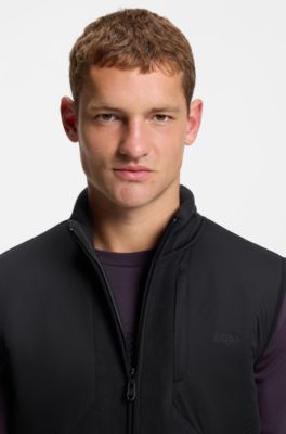 Relaxed-fit gilet with sherpa fleece, Black