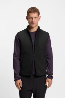 Relaxed-fit gilet with sherpa fleece, Black