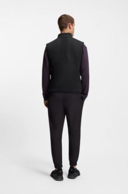 Relaxed-fit gilet with sherpa fleece, Black