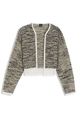 Wool-blend cardigan in metallic tweed