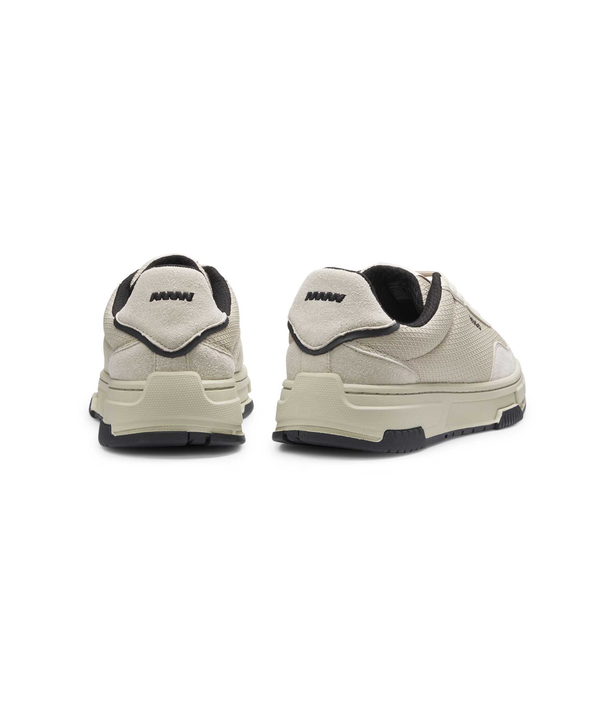 HUGO - Trainers with textured fabric and faux suede - Light Beige