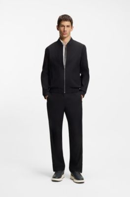 Faux-leather trainers with mesh trims, Dark Blue