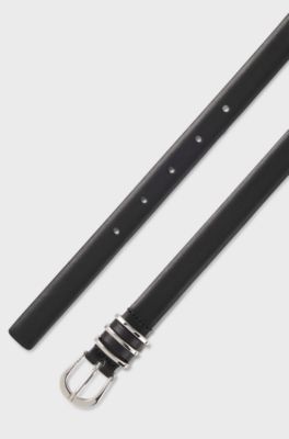 하드웨어 트리밍 키퍼 이탈리아 가죽 벨트, 블랙