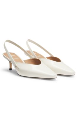 Slingback leather pumps with GAIT-TECH&reg; comfort insole, White