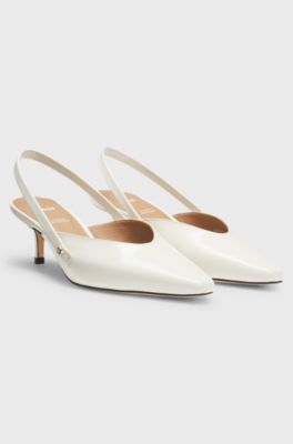 Slingback leather pumps with GAIT-TECH&reg; comfort insole, White