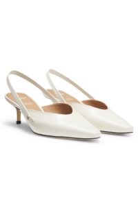 Slingback leather pumps with GAIT-TECH&reg; comfort insole, Natural