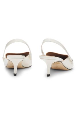 Slingback leather pumps with GAIT-TECH&reg; comfort insole, White