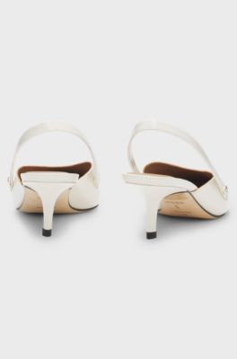 Slingback leather pumps with GAIT-TECH&reg; comfort insole, White