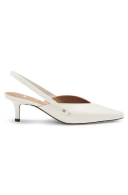 Slingback leather pumps with GAIT-TECH&reg; comfort insole, White
