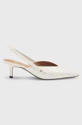 Slingback leather pumps with GAIT-TECH&reg; comfort insole, White