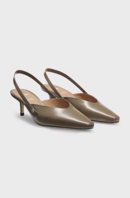 Slingback leather pumps with GAIT-TECH&reg; comfort insole, Light Brown
