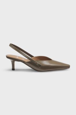 Slingback leather pumps with GAIT-TECH&reg; comfort insole, Light Brown