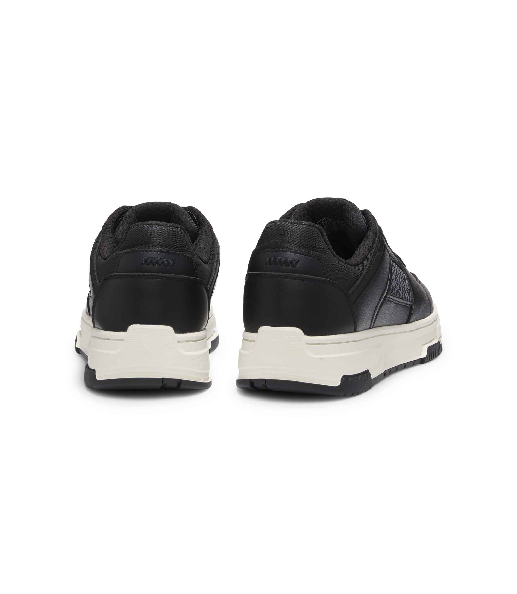 HUGO - Monogram-detail trainers in faux leather - Black