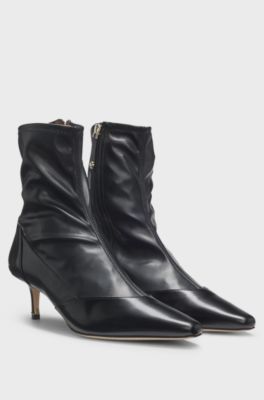 Leather boots with 5cm heel, Black