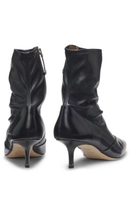 Leather boots with 5cm heel, Black