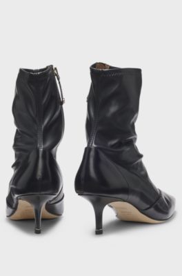 Leather boots with 5cm heel, Black