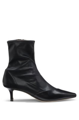 Leather boots with 5cm heel, Black