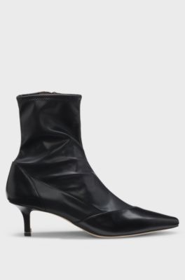 Leather boots with 5cm heel, Black