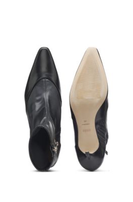 Leather boots with 5cm heel, Black