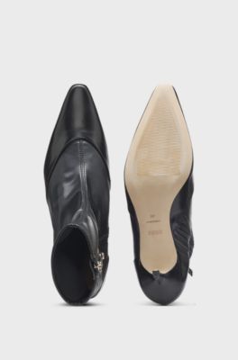 Leather boots with 5cm heel, Black