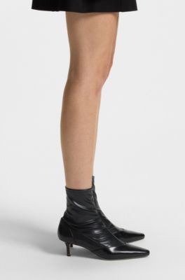 Leather boots with 5cm heel, Black