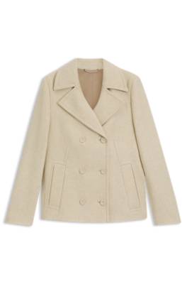 Regular fit pea coat in a wool blend