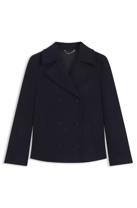 Regular-fit pea coat in a wool blend