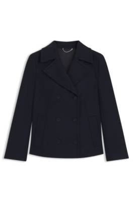 Regular fit pea coat in a wool blend