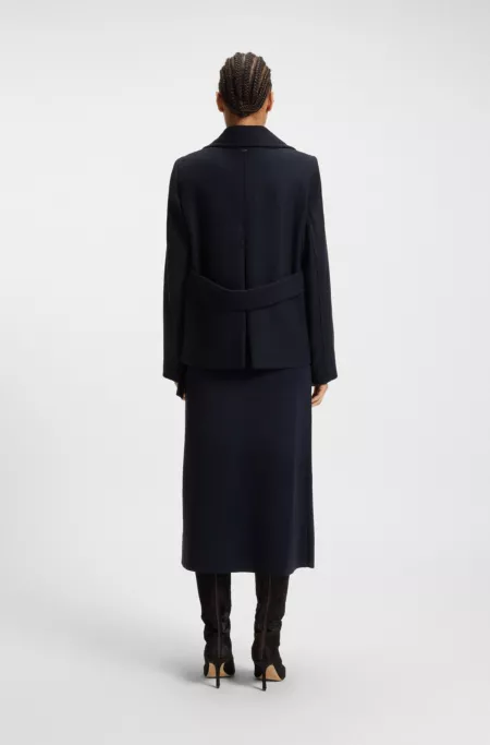 Regular-fit pea coat in a wool blend