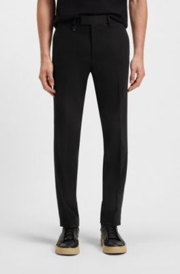 BOSS x ASTON MARTIN chinos in stretch cotton and cashmere, Black