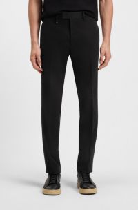 BOSS x ASTON MARTIN chinos in stretch cotton and cashmere, Black